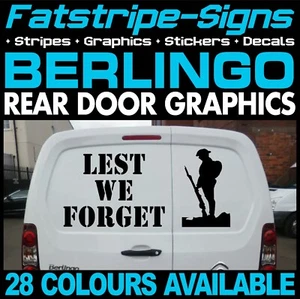 to fit CITROEN BERLINGO LEST WE FORGET ARMY CAMPER VAN STICKERS GRAPHICS DECALS - Picture 1 of 2