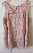 Cabi Womens Top Bella Sleeveless Pullover Scoop Neck Floral Print 5032 Size XS