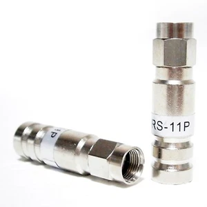 COAXIAL RG-11 PLENUM F COMPRESSION CONNECTORS ALL BRASS WEATHER SEAL PCT-TRS-11P - Picture 1 of 1