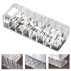 8 Grids Cable Wire Storage Box Cord Management Socket Safety Tidy Organizer - Picture 1 of 15