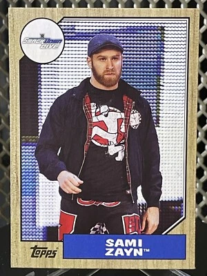 Tarjeta de lucha libre 2017 Topps Heritage Sami Zayn WWE 1987 diseño de grano de madera #32 Foto 1 de 4