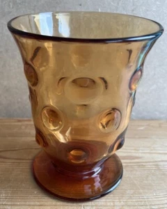 Thomas Webb Bernstein Orange Kunstglas Bullseye Vase H15cm - Bild 1 von 5