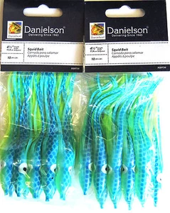 2 Packungen Mit 10 Danielson SQDT-30 Lachs Fischen Hoochie 11.4cm Köder Kalmar - Picture 1 of 1