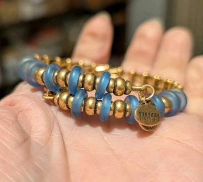 Pulsera ALEX & ANI ORO AZUL ENVOLTURA vintage 66 Foto 1 de 4