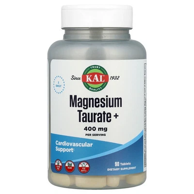 KAL Taurato de Magnesio 400 mg 90 Comprimidos Vegano, Vegetariano Foto 1 de 2