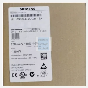6SE6440-2UC21-1BA1 1PCS NEW SIEMENS MICROMASTER 440 Inverter 6SE6440-2UC21-1BA1 - Picture 1 of 1