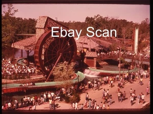 Vintage 4”x5” Color Photo Transparency Great Adventure Log Flume NJ 1970’s - Picture 1 of 2