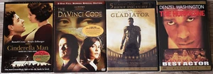4 DVD's Gladiator, The Hurricane, The Da Vinci Code and Cinderella Man Tom Hanks - Picture 1 of 2