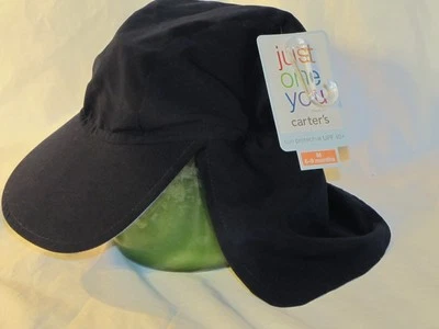 Nuevo Sombrero CARTER'S Reversible Azul Marino/Azul Lt Solapa Sol Talla 6-9 Meses ~UPF 40+ Foto 1 de 3