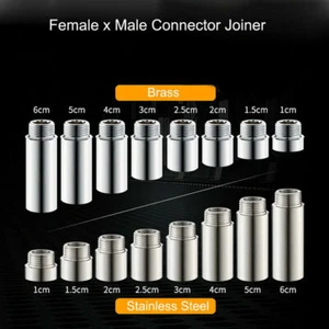 Connettore accoppiatore estensione filo 1/2" femmina x maschio raccordo adattatore tubi - Foto 1 di 24