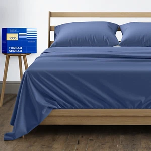 100% Pure Egyptian Cotton Sheets Queen Size - 1000 High Thread Count Sheets Quee - Picture 1 of 7