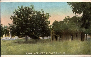 Postal Ezra Meeker's Pioneer Home Puyallup Washington parte posterior dividida sin publicar - Imagen 1 de 2