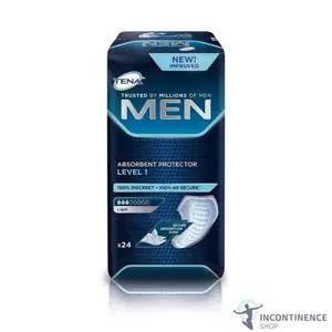 1x TENA Men Absorbent Protector - Level 1 - Pack of 24 - 300ml - Picture 1 of 8