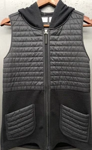 Weekends by Chicos Weste Gr. 0 Small schwarz gesteppt Kapuze Taschen Outdoor Athleisure - Bild 1 von 10