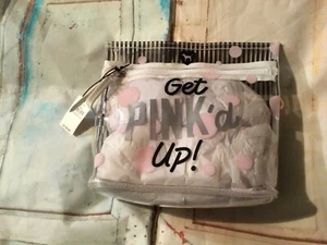 Victoria’s Secret PINK Clear makeup cosmetic bag zipper NEW - Picture 1 of 2