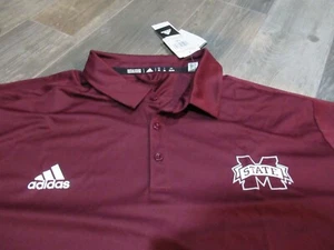 Mississippi State Bulldogs Adidas Polo Shirt Men's 3XL new with tags Free Ship - Picture 1 of 4