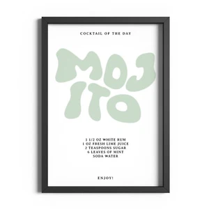 Mojito Cóctel Tipografía Bebidas Póster Cocina Pared Arte Impresión Bar Decoración Regalos - Imagen 1 de 59