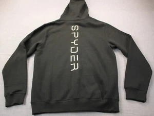 Spyder Logo Herren schwarz durchgehender Reißverschluss Softshell Fleece Kapuzenjacke neu mit Etikett M $ 79 - Bild 1 von 4