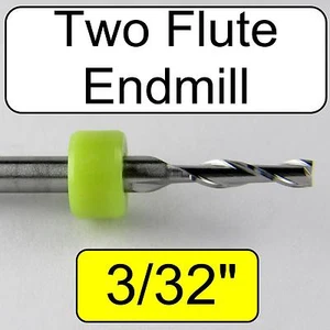 3/32 Zoll Hartmetall Schaftfräser - zwei Flöten - UP CUT - 1/8 Zoll Schaft Made in USA M113 - Bild 1 von 5