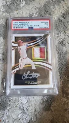 2022 PANINI IMMACULATE LUKE WILLIAMS  BLACK SOCKS AUTO #/10 PSA 7 - Image 1 of 2
