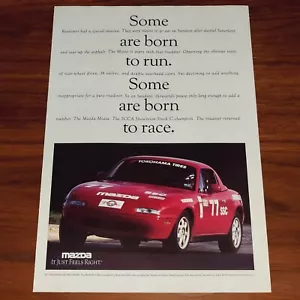 MAZDA MX-5 MIATA PRINT AD MAGAZINE ADVERTISEMENT SOME BORN TO RUN SOME TO RACE - Picture 1 of 4