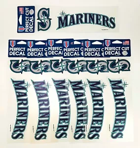 7 Seattle Mariners MLB Baseball Decals 3"x10" Window, Car Bumper Sticker Lot - Picture 1 of 3