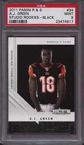 2011 Rookies & Stars Studio Rookies 34 AJ Green Black PSA 9 Mint RC - Picture 1 of 1