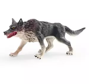 Figura de acción de juguete de lobo gris oscuro animal pequeño figura muñeca regalo para niños - Imagen 1 de 2