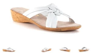Onex Brynna Soft Leather White Wedge Sandal Women's sizes 5-11/NEW!! - Picture 1 of 1