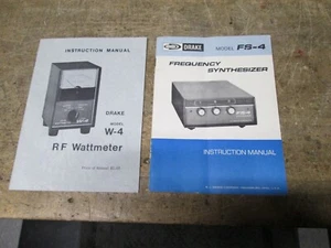 Original Drake W-4 & FS-4 owners manuals, with schematics, no scribbling marks - Zdjęcie 1 z 1