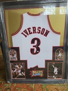 Allen Iverson Autographed Signed Framed Philadelphia 76ers Jersey PSA - Picture 1 of 4