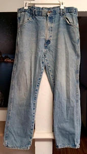 Vintage Rustler Jeans Mens Blue Denim Straight Leg Pants Western Workwear 1990s - Picture 1 of 7