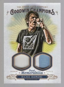 RICHIE RAMONE 2018 UPPER DECK GOODWIN CHAMPIONS DUAL MEMORABILIA #43/50 RAMONES - Picture 1 of 2