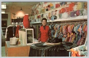 1960-70er TÄNZER ECKE GRAND RAPIDS MI QUADRATISCHE TANZ KOSTÜME POSTKARTE - Bild 1 von 2