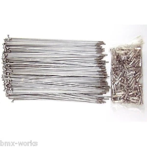 Stainless Steel Bicycle Spokes & 16mm Chrome Nipples - Packs of 72 - Bild 1 von 1