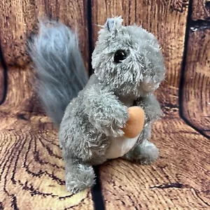 Wishpets 7" Peluche Grigio Imbottito Seduto Sasha Scoiattolo Con Dado Coccola Giocattolo 2002 - Foto 1 di 12