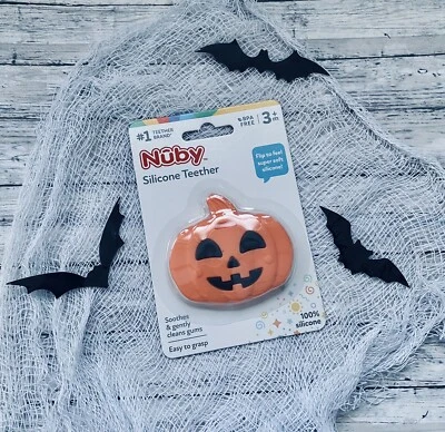 Nuby All Silicone Pumpkin Teether  3+ Months - Image 1 of 3