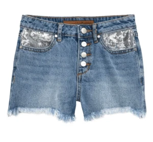 Joe’s Jeans NWT The Kinsley Girls Demin Frayed Sparkle cutoff Shorts 12 - Picture 1 of 6