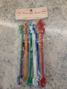 12 cucharas de plástico de 6" de recuerdo de Canadá vintage "Part-EE-Poons" con extremos figurativos - Imagen 1 de 5