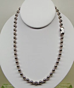 6mm NPS BALL CHAIN Necklaces ~ Med Size 6.3mm bead #13 Various Lengths w/ Clasp - Picture 1 of 10