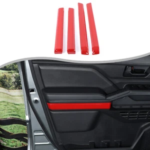 ABS Red Interior Door Armrest Handles Cover Trim For Toyota Tacoma 2024+ - Picture 1 of 13