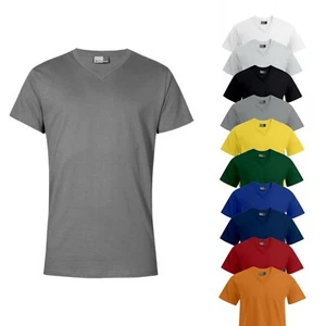 T-Shirt V-Ausschnitt 100% Baumwolle Übergröße Damen Herren Shirt V-Neck S-5XL - Bild 1 von 13