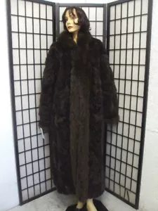 *COMO NUEVO MARRÓN ZARIGÜEYA Y PIEL ZORRO CHAQUETA MUJER TALLA 8 mediana - Imagen 1 de 1