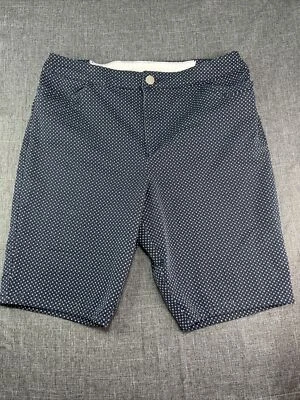 Bermudas Christopher Banks para mujer talla 14 elásticas azules con patrón integral Foto 1 de 4