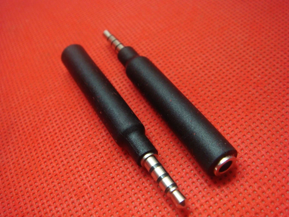 Adaptador 100 piezas DC 3,5 mm estéreo 4 polos TRRS macho enchufe a 4 polos hembra chapado en oro Foto 1 de 1