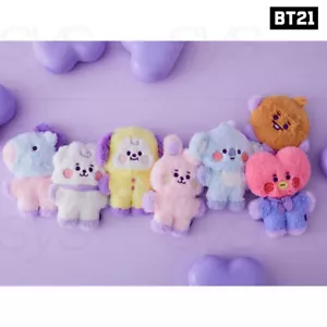 BTS BT21 Official Goods BABY Flat Fur Purple Heart Edition Standing Doll - Picture 1 of 4