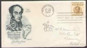 US. 1110. 4c. Simon Bolivar (1783-1830) Freedom Fighter. Artmaster FDC. 1958 -1 - Picture 1 of 1