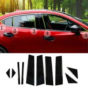Kit de cubierta de moldura de puerta apta para Mazda 3 Axela 2014-2018 postes de pilar negro brillante - Imagen 1 de 6