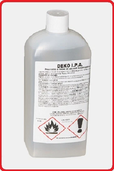 DEKO IPA ALCOL ISOPROPILICO PULIZIA PLASTICA DETERGENTE ALCOOL 1l ipa litro ISOPROPANOLO