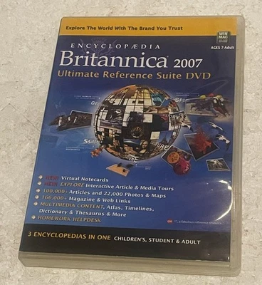 Encyclopaedia Britannica Ultimate Reference Suite 2007 DVD-ROM Case - NEAR NEW - image 1 of 3